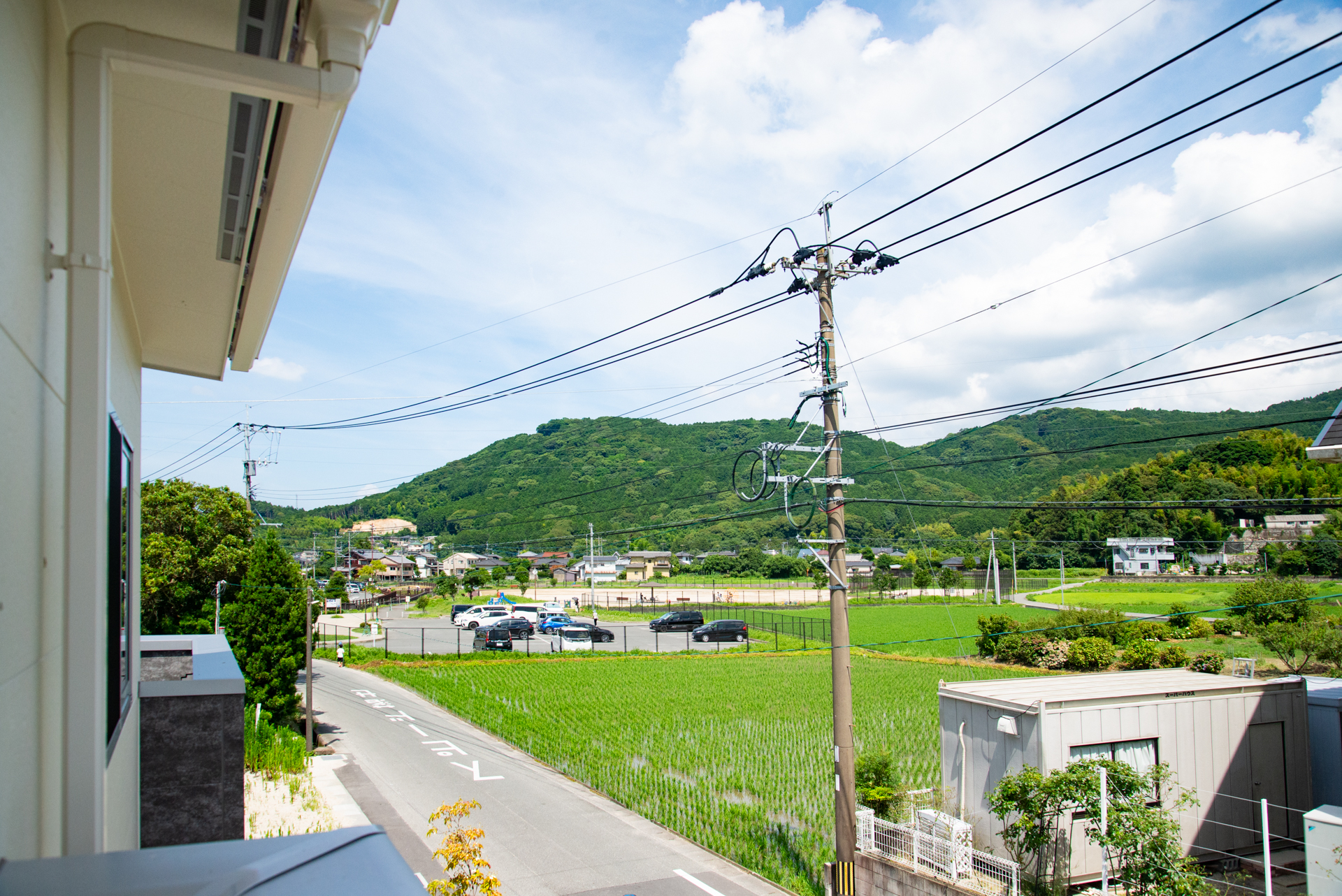 モデルハウスの外観（ライトアップ）